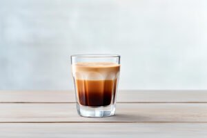 cortado espresso drink with oatmilk 