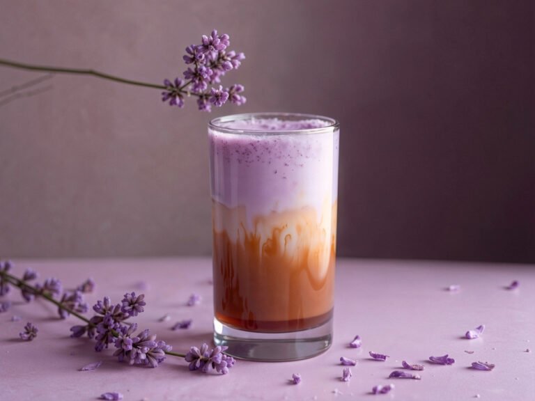 ice lavender coffee drink by sipp coffee on westwood
